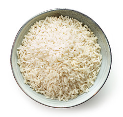 Image showing Bowl of raw long grain rice