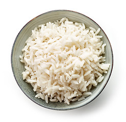 Image showing Bowl of boiled long grain rice