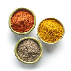 Image showing Bowls of various spices