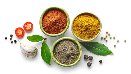 Image showing Various spices isolated on white background