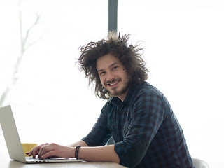 Image showing man working from home