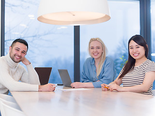 Image showing Startup business team at a meeting in modern office building