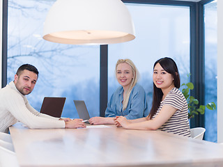 Image showing Startup business team at a meeting in modern office building