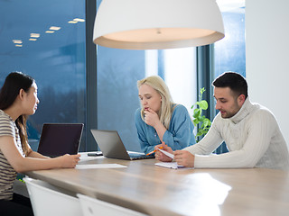 Image showing Startup business team at a meeting in modern office building