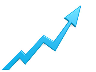 Image showing Blue arrow graph growth up background