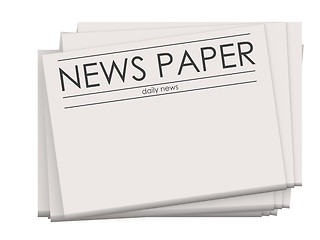 Image showing Pile of blank newspapers isolated on white background