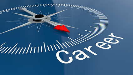 Image showing Blue compass with Career word