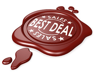 Image showing Best deal red wax seal isolated