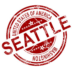 Image showing Seattle Washington stamp with white background