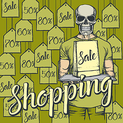 Image showing Vector illustration of skull on Black Friday