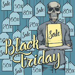 Image showing Vector illustration of skull on Black Friday