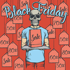 Image showing Vector illustration of skull on Black Friday