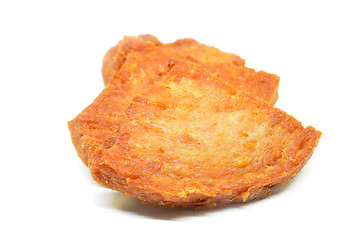 Image showing Pan fried slices of luncheon meat