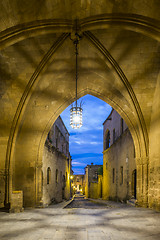 Image showing streets of the Knights in the old town of  Rhodes 