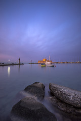 Image showing Agios Nikolaos fortress on the Mandraki harbour of Rhodes 