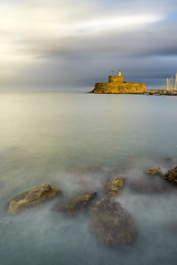 Image showing Agios Nikolaos fortress on the Mandraki harbour of Rhodes Greece