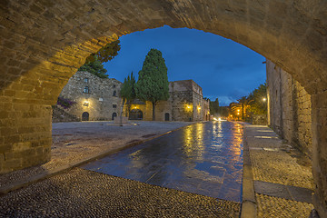 Image showing Argirokastu square in the old town of Rhodes