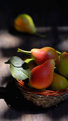 Image showing Pears in a basket