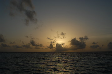 Image showing Sunset in Maldives