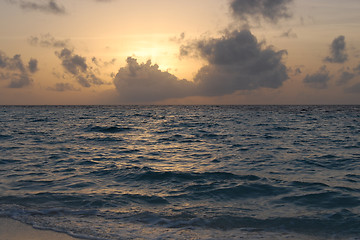 Image showing Sunset in Maldives