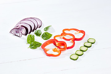 Image showing Chopping food ingredients