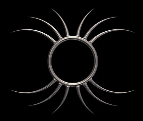 Image showing metal ring with prickles on black background - 3d illustration