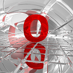 Image showing red uppercase letter o in futuristic space - 3d illustration