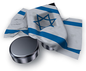 Image showing music note symbol symbol and flag of israel - 3d rendering