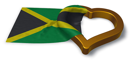 Image showing flag of jamaica and heart symbol - 3d rendering