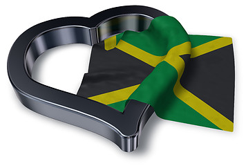 Image showing flag of jamaica and heart symbol - 3d rendering