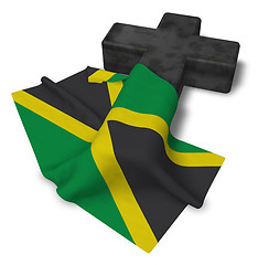 Image showing christian cross and flag of jamaica - 3d rendering