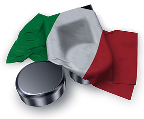 Image showing music note and italian flag - 3d rendering