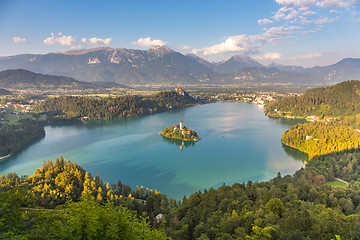 Image showing Panoramic view of Lake Bled, Slovenia