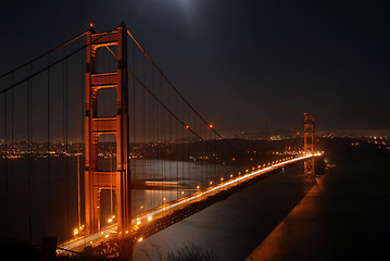 Image showing Golden Gate bridge by night