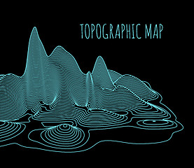 Image showing Topographical map of the locality, vector illustration