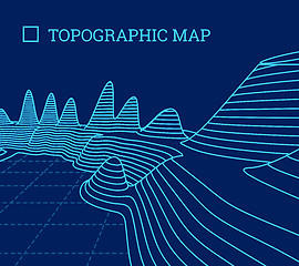 Image showing Topographical map of the locality, vector illustration