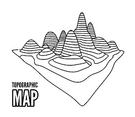 Image showing Topographical map of the locality, vector illustration