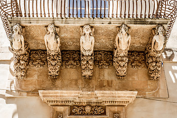 Image showing NOTO, ITALY - Detail of Baroque Balcony, 1750