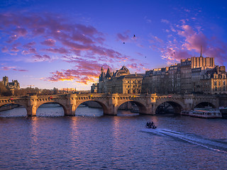 Image showing View on Paris France at dusk