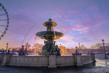 Image showing Fountain at Place de la Concord in Paris 