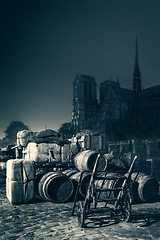 Image showing Docks of Notre Dame Cathedral in Paris 