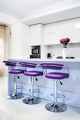 Image showing white dining table in modern kitchen