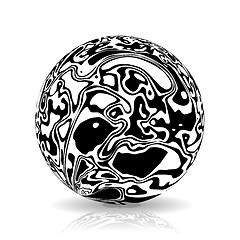 Image showing Sphere in the form of lines. Marble style ink vector