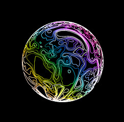 Image showing Sphere in the form of lines. Marble style ink vector