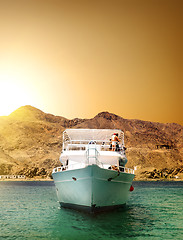 Image showing Yacht and mountain