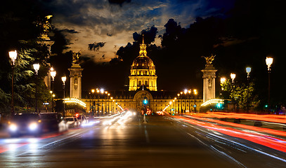 Image showing Les Invalides at night