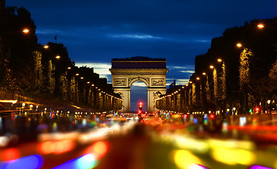 Image showing Champs Elysee in evening