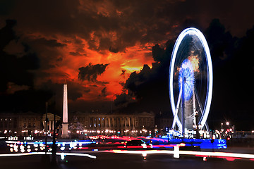 Image showing Ferris wheel and sky