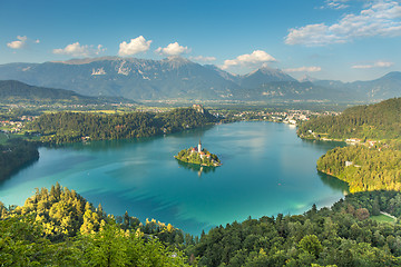 Image showing Panoramic view of Lake Bled, Slovenia