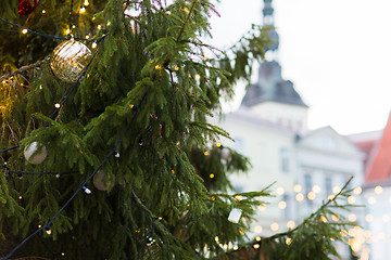 Image showing close up of christmas tree at old town in tallinn